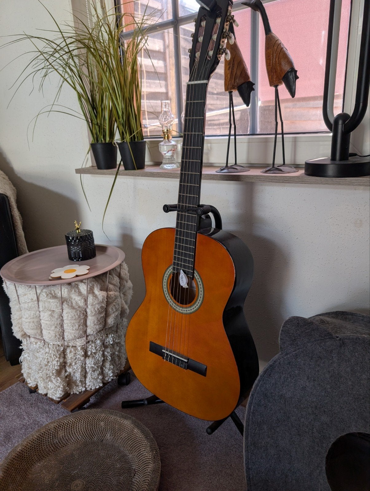 Klassieke gitaar met standaard, Ophalen of Verzenden, Gebruikt, Klassieke of Spaanse gitaar