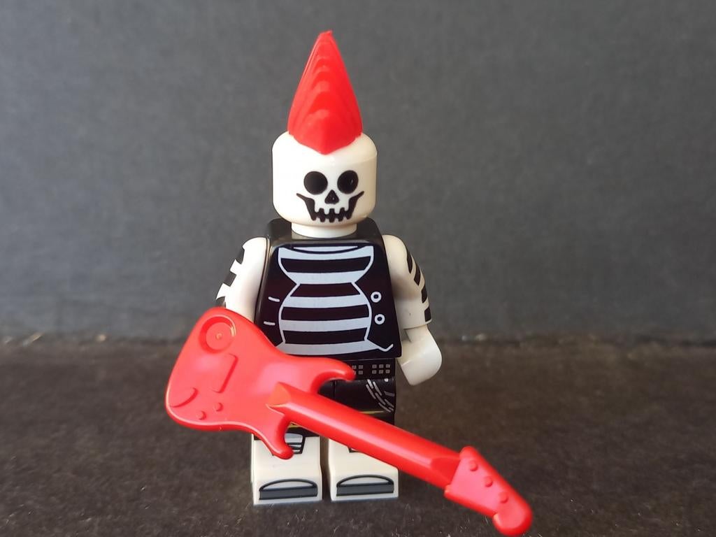 Lego minifig NIEUW BAM Skelet Skeleton Halloween Muziekband, Ophalen of Verzenden, Nieuw, Complete set