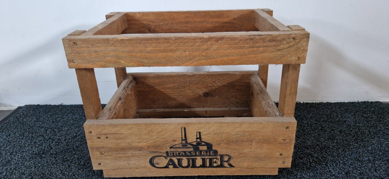 Vintage houten bierkrat Brasserie Cauliez, Ophalen