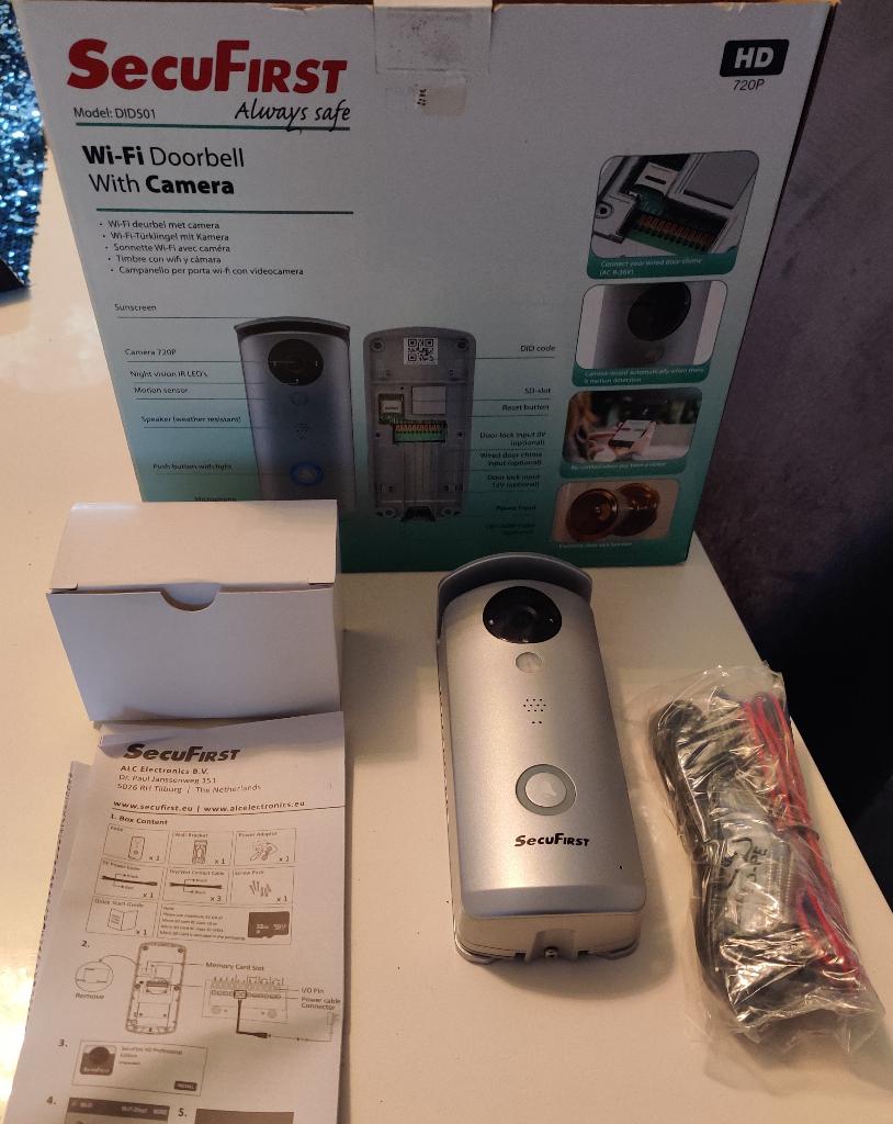 SecuFirst DID501 WiFi deurbel met camera op stroom, Audio, Tv en Foto, Videobewaking, Ophalen, Nieuw, Buitencamera