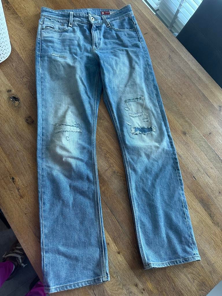 G-star raw denim noxer high waisht straight spijkerbroek 28, Ophalen of Verzenden, Zo goed als nieuw, Blauw, W28 - W29 (confectie 36)