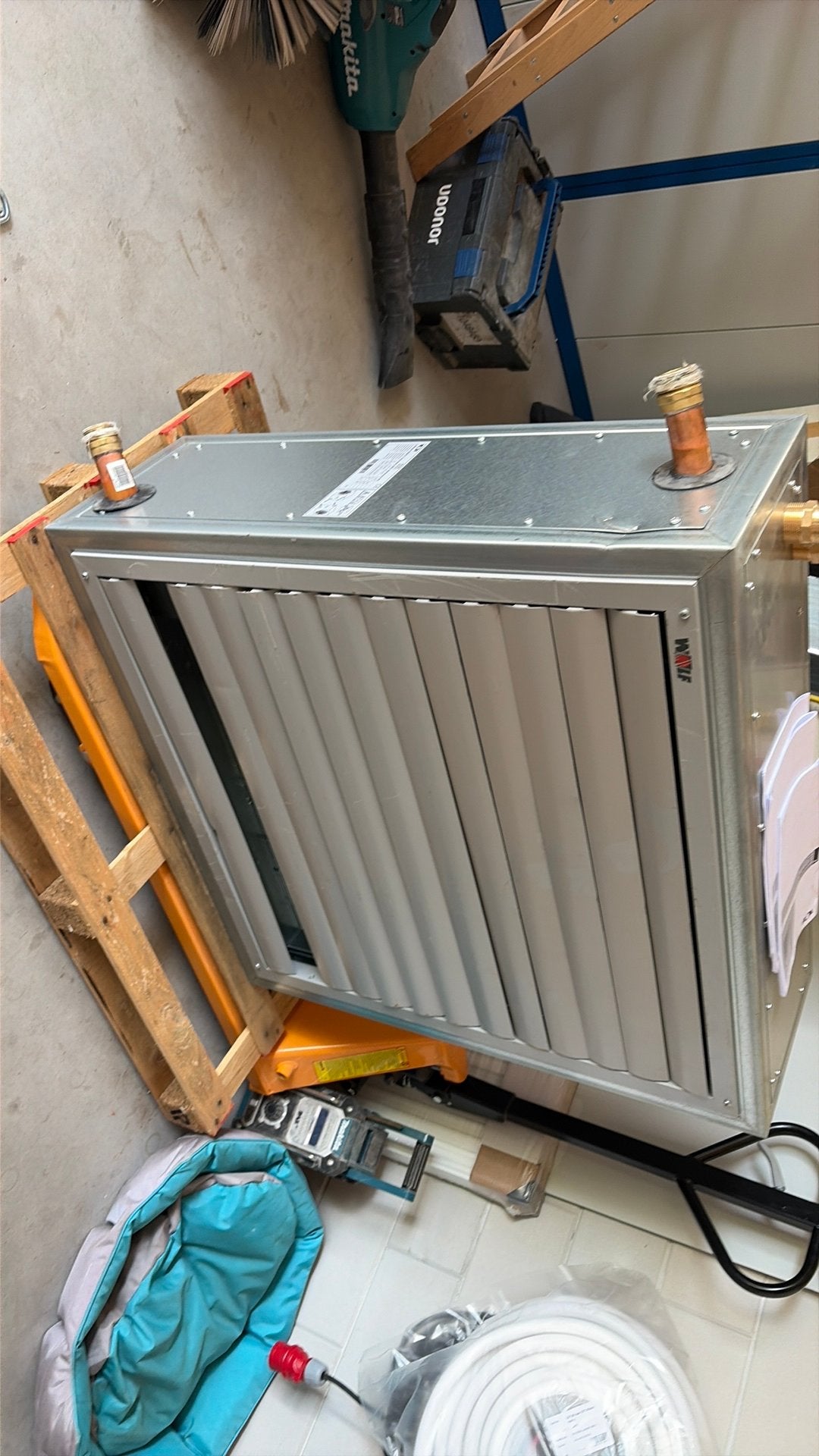 luchtverwarmer 100kW nieuw met schade., Doe-het-zelf en Verbouw, Verwarming en Radiatoren, Ophalen, Overige typen, Zo goed als nieuw
