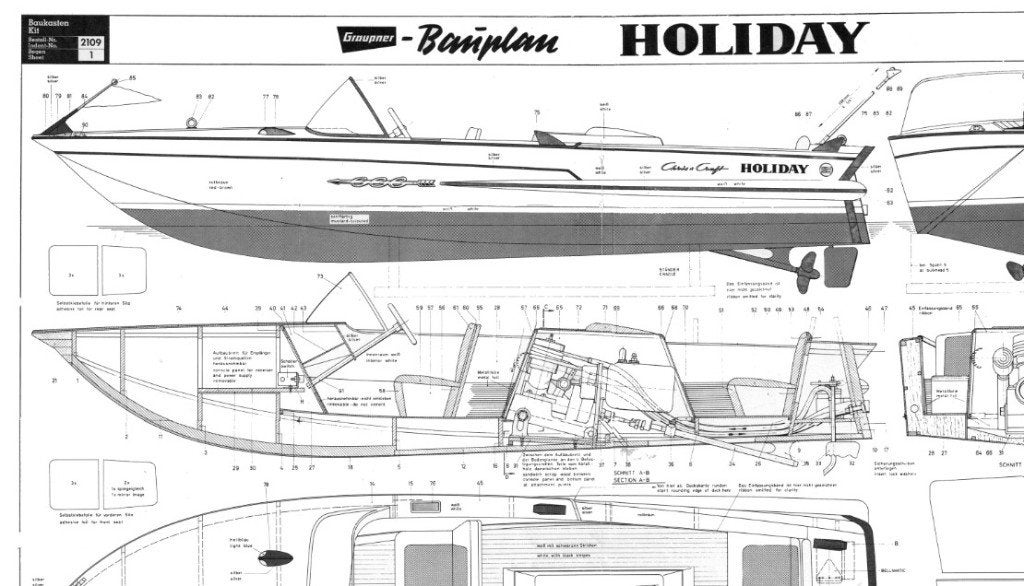 Bouwtekening Chris Craft Holiday van Graupner, Ophalen of Verzenden