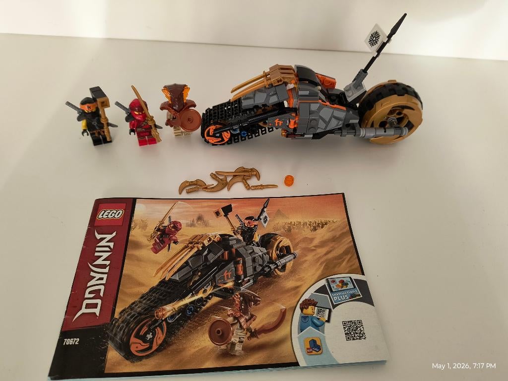 LEGO Ninjago 70672 Cole's Dirt Bike compleet set met boekje, Ophalen of Verzenden, Zo goed als nieuw, Complete set, Lego