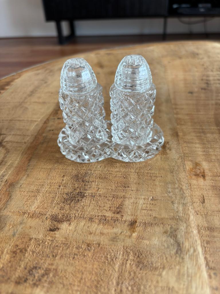 Oud Kristallen Peper & Zout stel, Antiek en Kunst, Ophalen of Verzenden