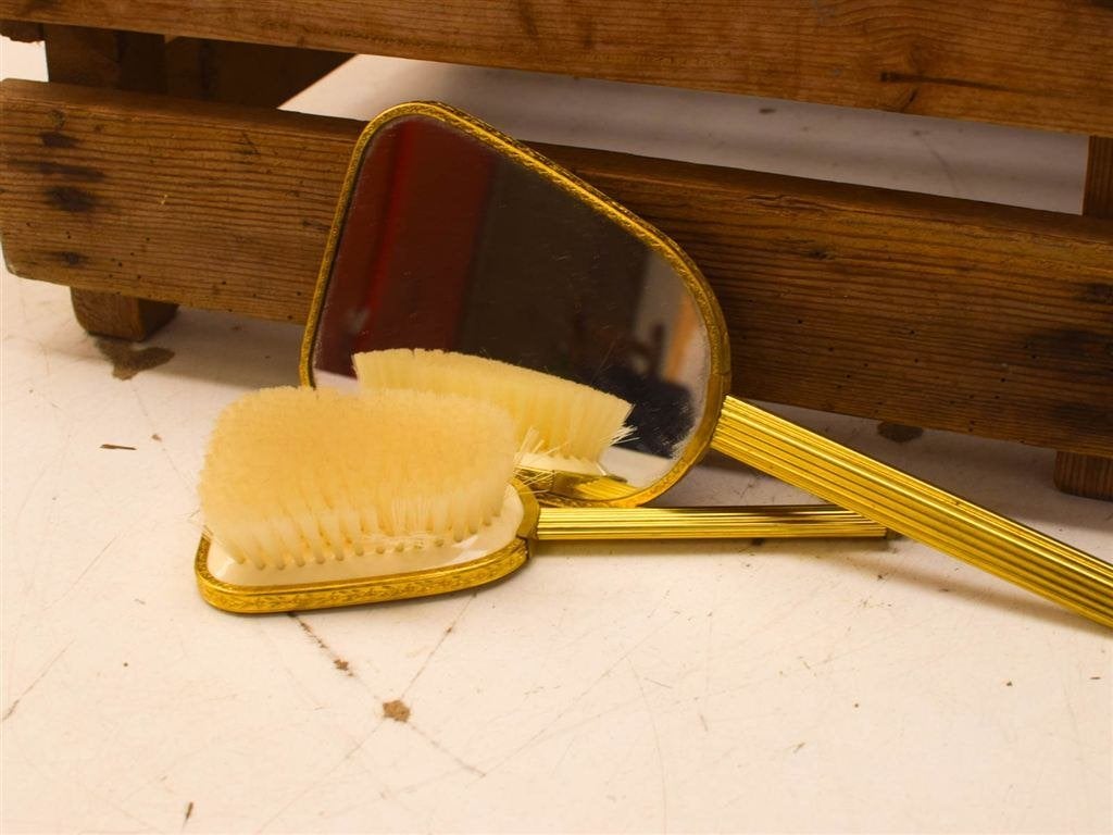 Vintage borstel en spiegel 52085