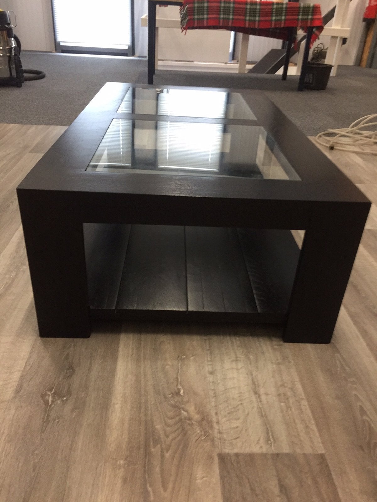 Deze salontafel is refurbished ., Ophalen, 50 tot 100 cm, Rechthoekig, Glas