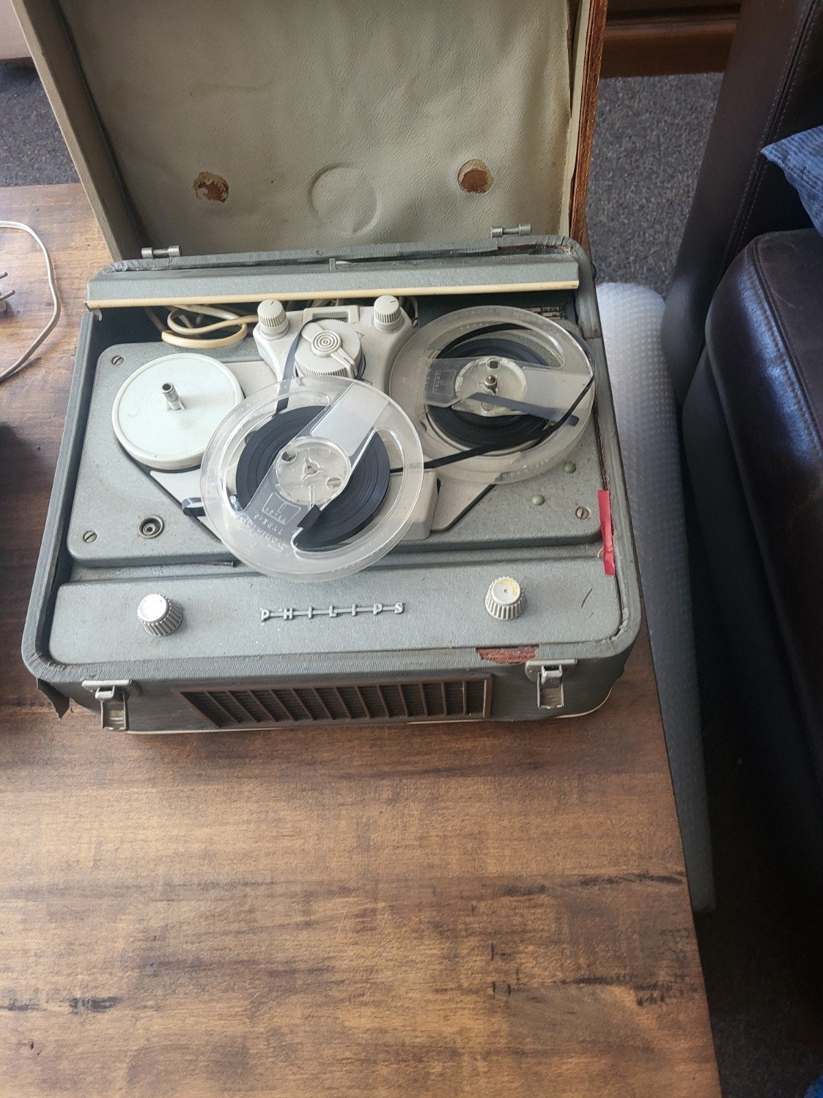 Vintage Philips Bandrecorder met banden, Ophalen of Verzenden, Bandrecorder, Met banden