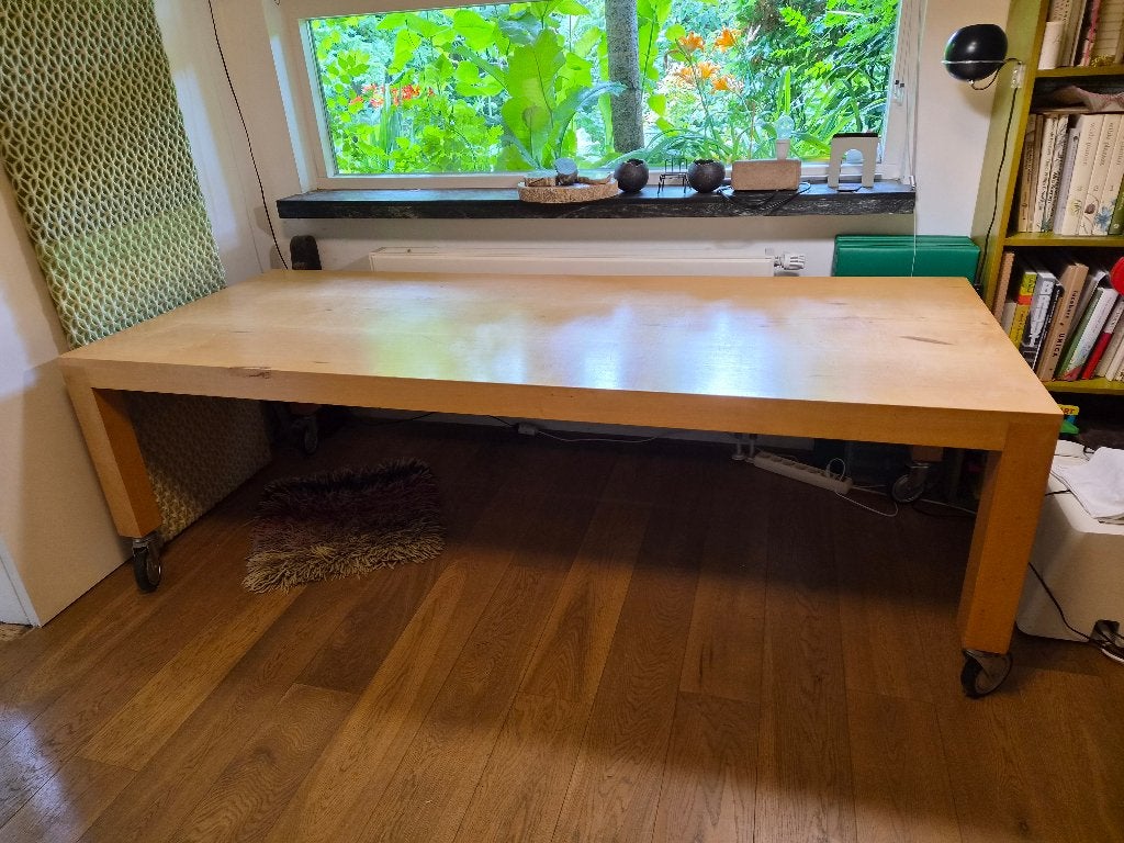 Door meubelmaker gemaakte houten tafel, Ophalen, Gebruikt, 200 cm of meer, 50 tot 100 cm