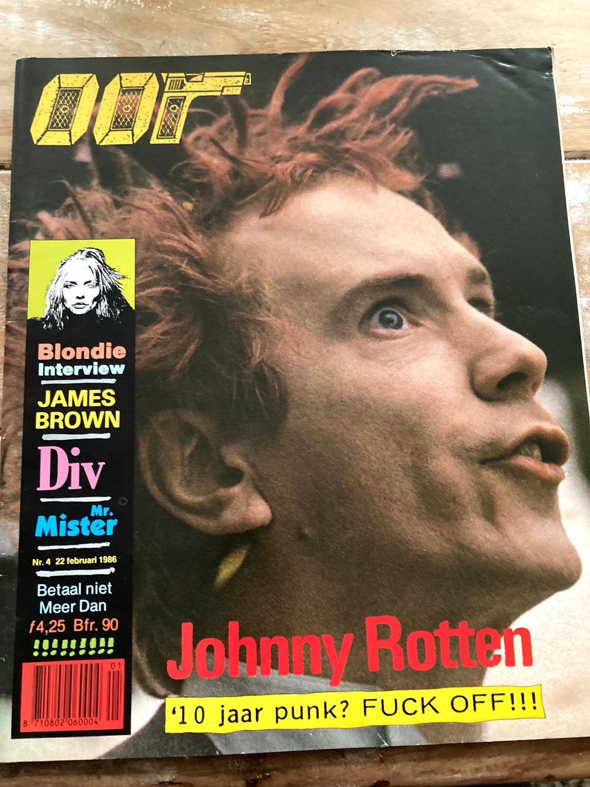 OOR Magazine 1986 JOHNNY ROTTEN James Brown DE DIV Blondie, Ophalen of Verzenden, Zo goed als nieuw, Muziek, Film of Tv