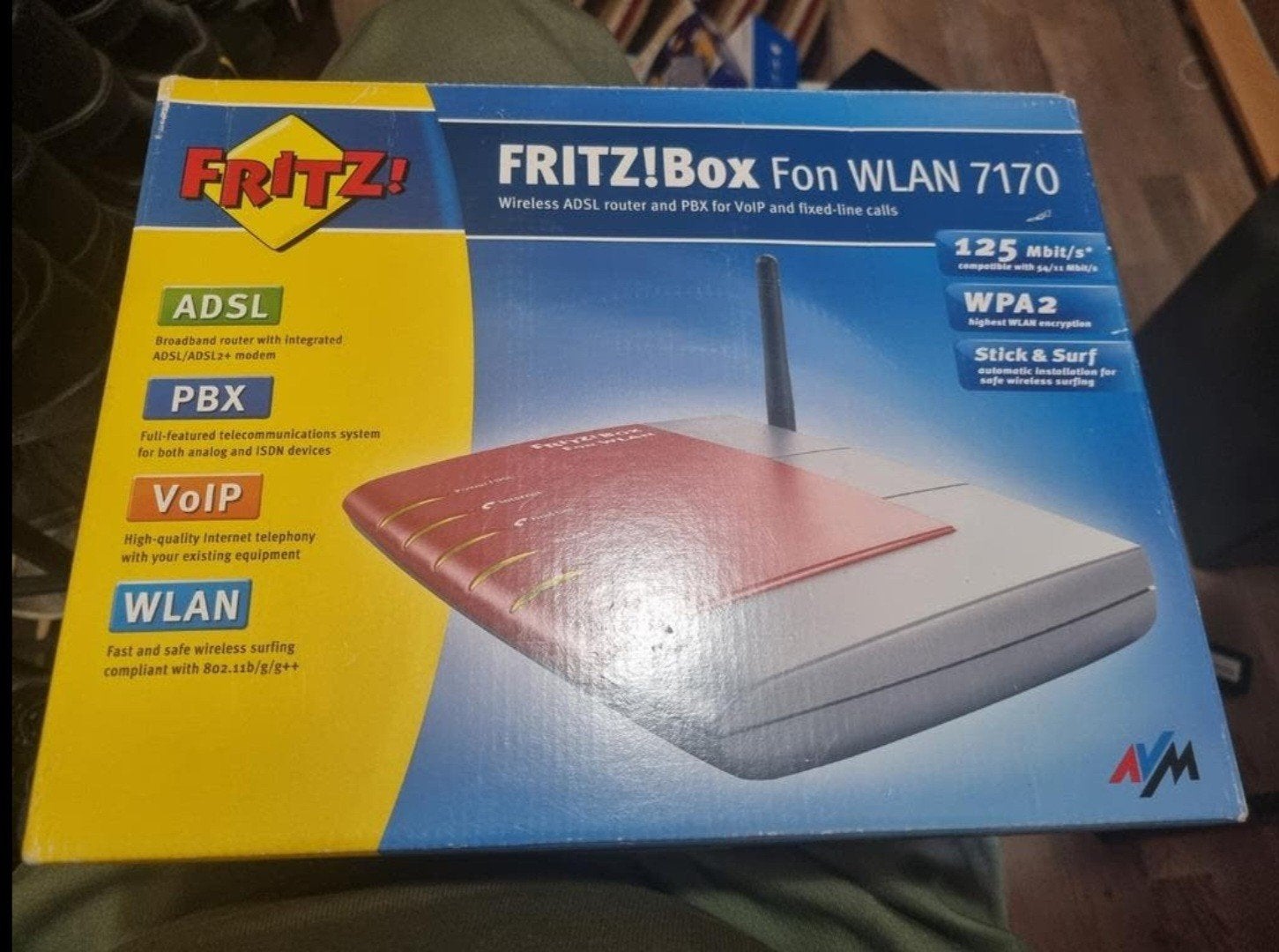 FRITZ!Box Fon WLAN 7170 ADSL Router met PBX en VoIP, Ophalen of Verzenden, Gebruikt, Router met modem, FRITZ!Box