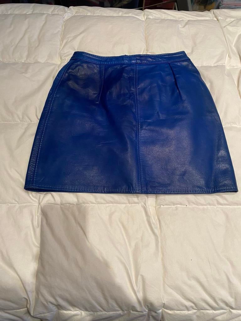Sexy echt leren blauw rokje, Blauw, Ophalen of Verzenden, Zo goed als nieuw, Maat 36 (S)