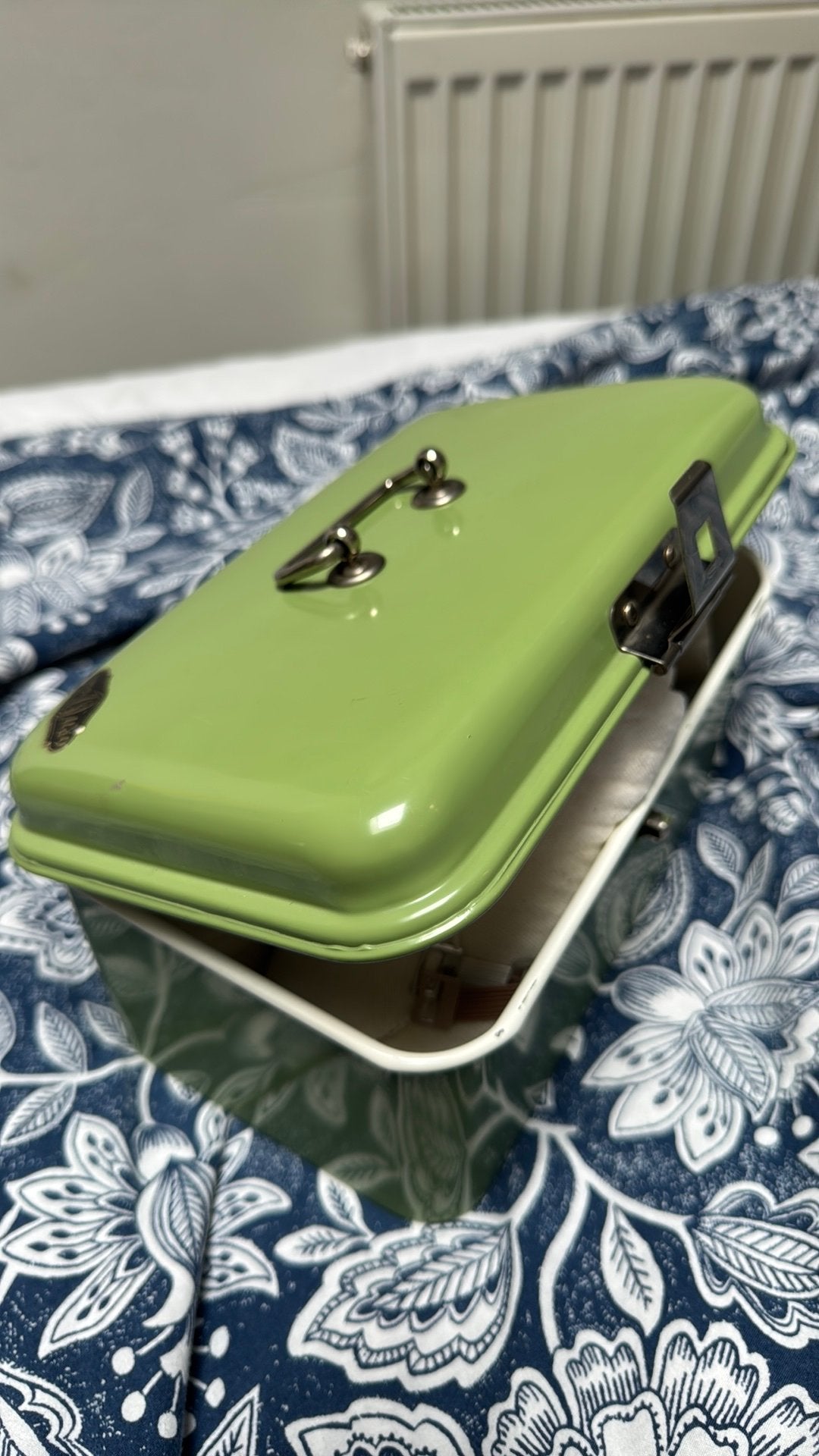 Groene emaille Metalen EHBO-Doos / Opbergkistje, Ophalen of Verzenden