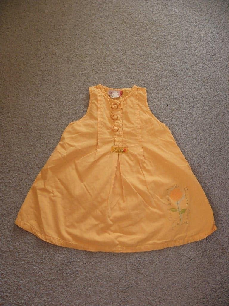 Mouwloos zalm oranje katoenen jurkje GALIPETTE mt 92 prima, Kinderen en Baby's, Kinderkleding | Maat 92, Gebruikt, Galipette, Meisje