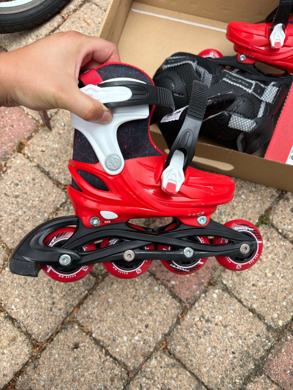 Nijdam Inline Skates Hardboot Rood - Maat 25-28, Ophalen, Nieuw, Overige typen, Nijdam