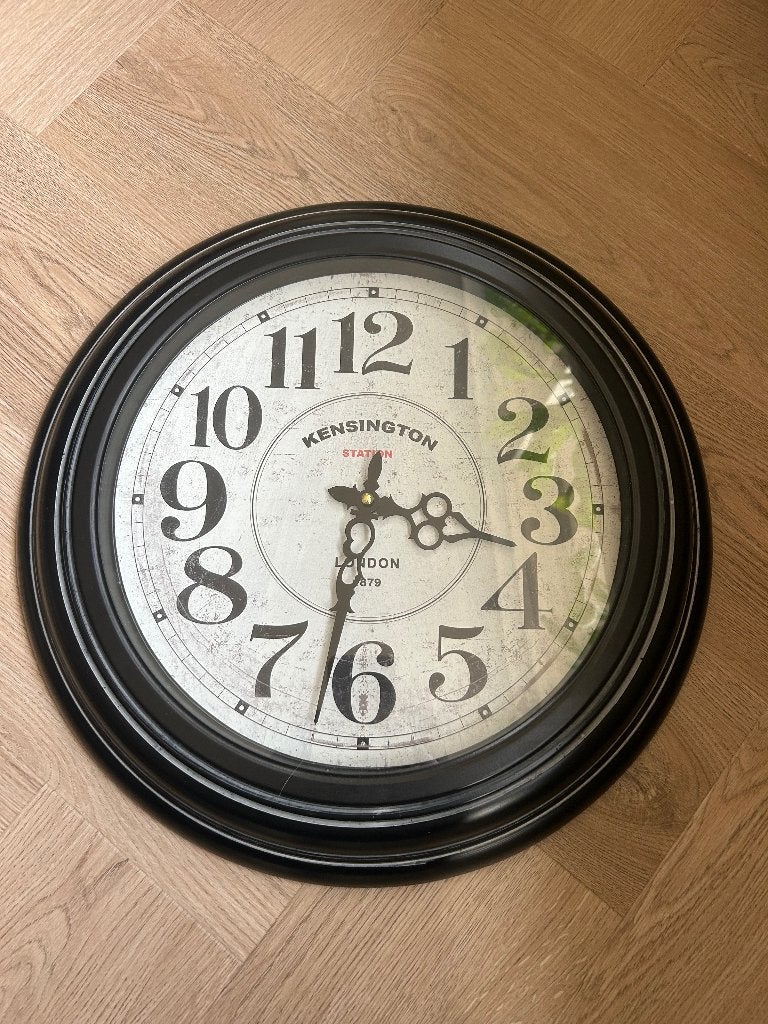 Wandklok, Huis en Inrichting, Woonaccessoires | Klokken, Ophalen, Analoog, Zwart, Overige stijlen