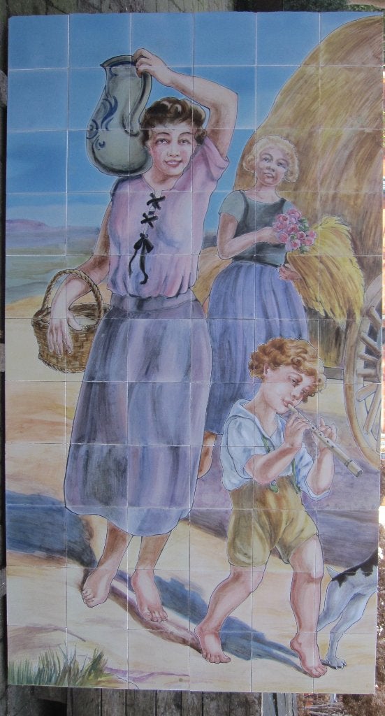 Enorm art nouveau tegeltableau Maison Helman, 360x150cm, Ophalen