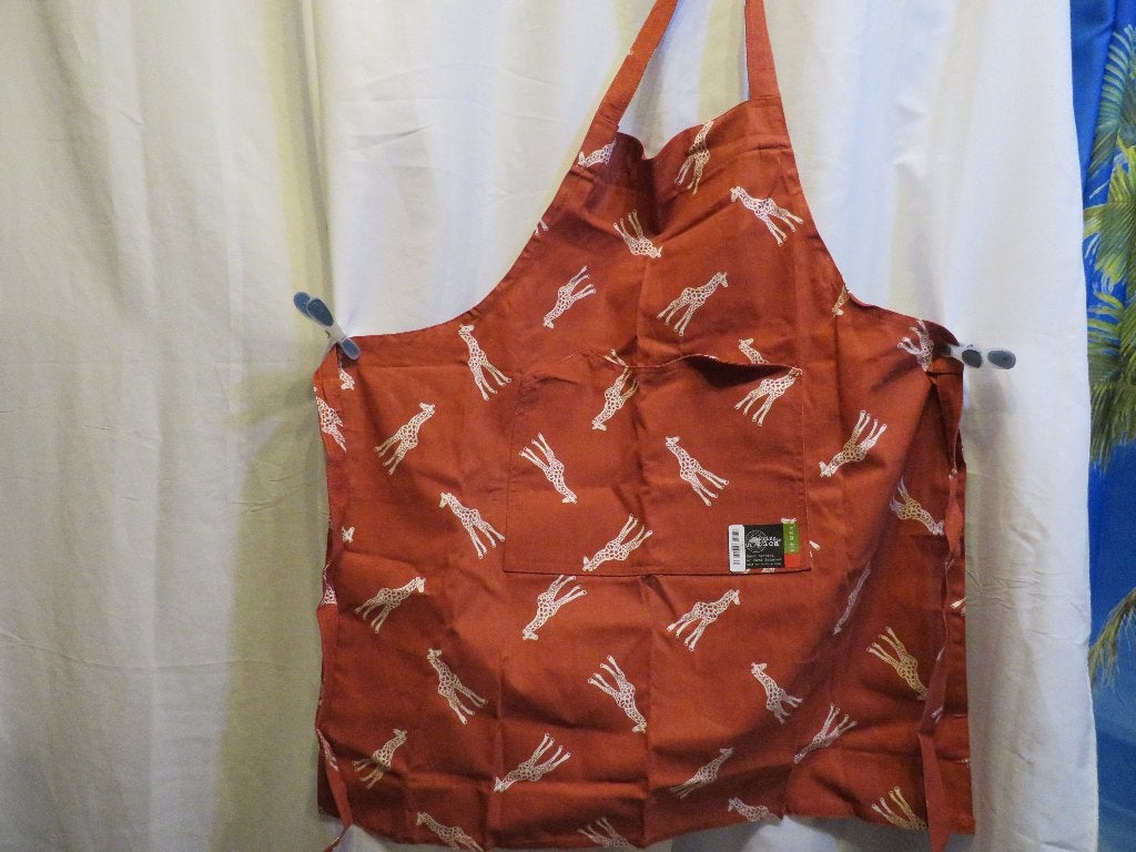 nieuw keuken schort met zak giraffen print uit zuid afrika, Huis en Inrichting, Ophalen of Verzenden, Schort, Katoen, Nieuw