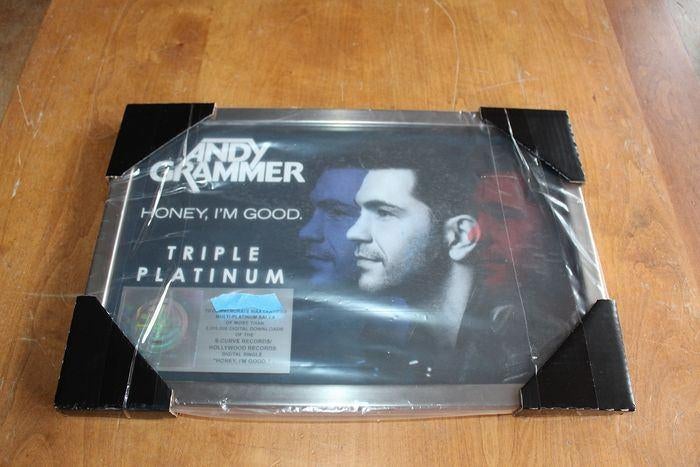 Andy Grammer - Honey I'm Good - Officiële RIAA award – 2015, Ophalen of Verzenden, Gebruikt, Poster, Artwork of Schilderij