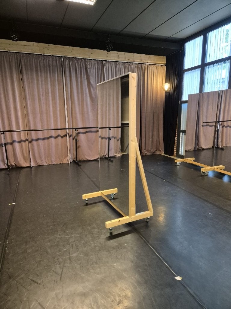 9 Verrijdbare Spiegels voor Dansstudio of Sportschool, Ophalen, Gebruikt, 100 tot 125 cm, 150 tot 200 cm