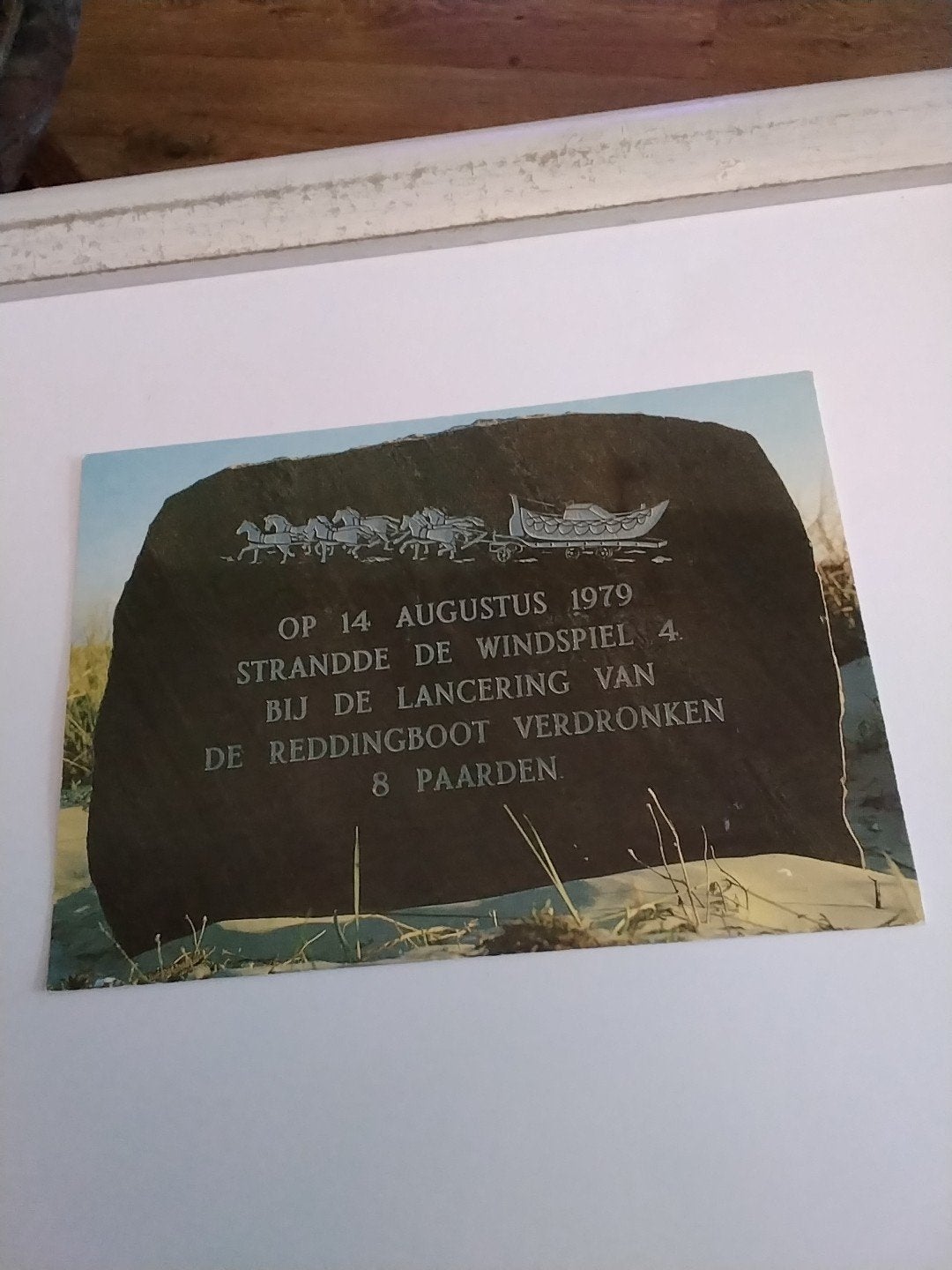 Ansichtkaart Ameland: Monument Paardenramp 1979, Ophalen of Verzenden, 1980 tot heden, Gelopen, Waddeneilanden