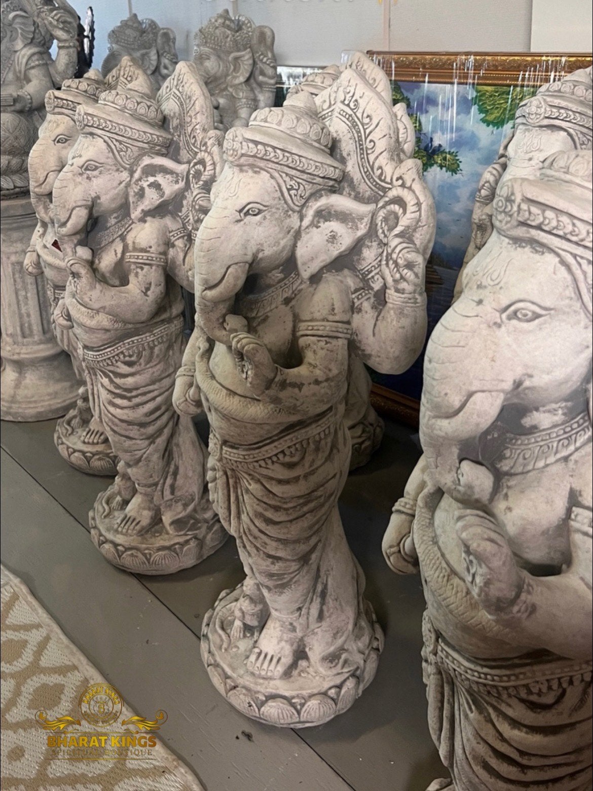 Ganesha tuinbeeld staand, Tuin en Terras, Ophalen of Verzenden, Zo goed als nieuw, Kunststof