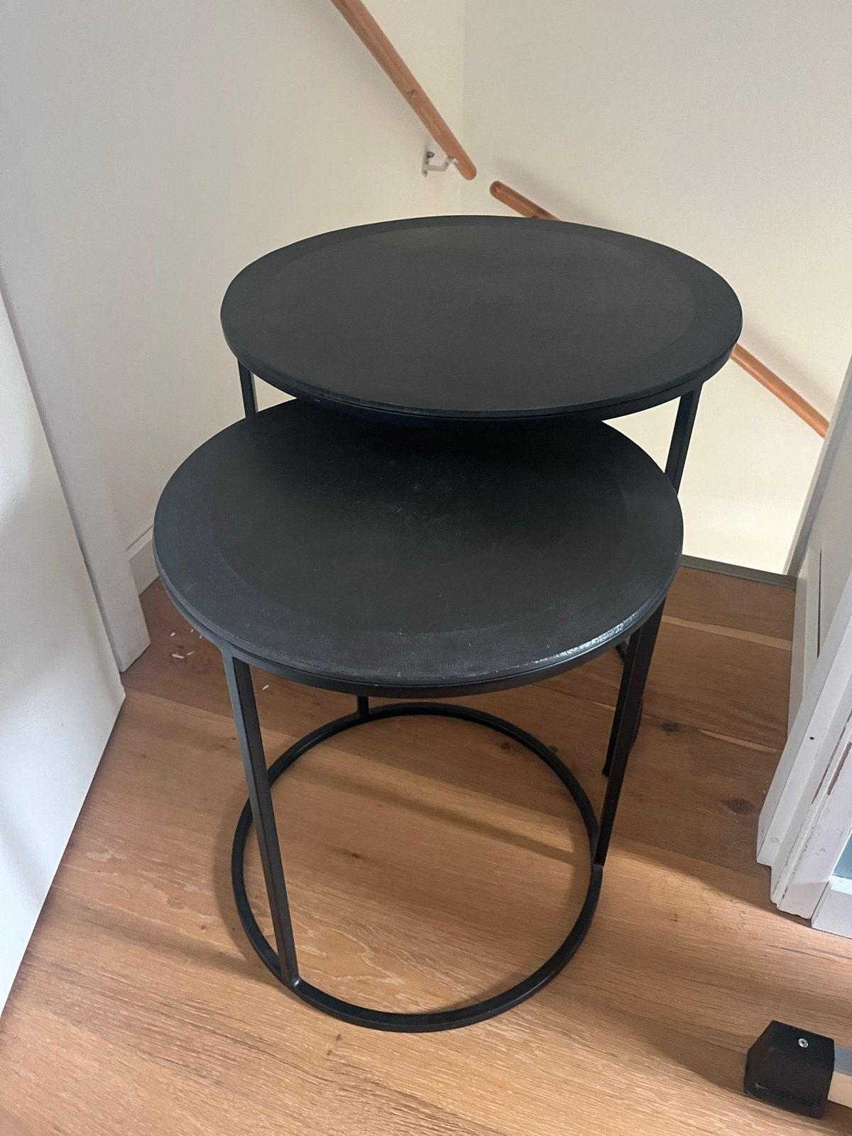 Bijzettafels Woudsend (2stuks), Minder dan 55 cm, Gebruikt, Metaal of Aluminium, Rond