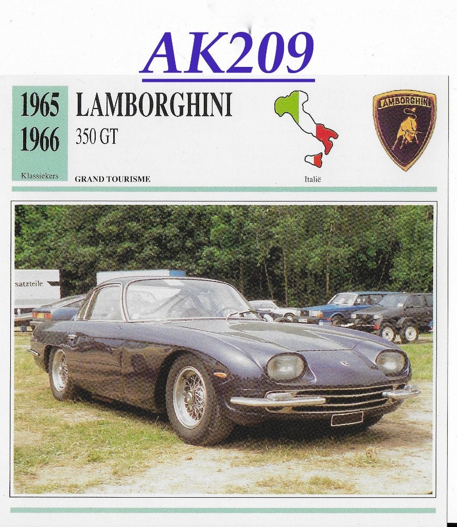 Ak209 autokaart lamborghini 350 g, Ophalen of Verzenden, Zo goed als nieuw, Auto's