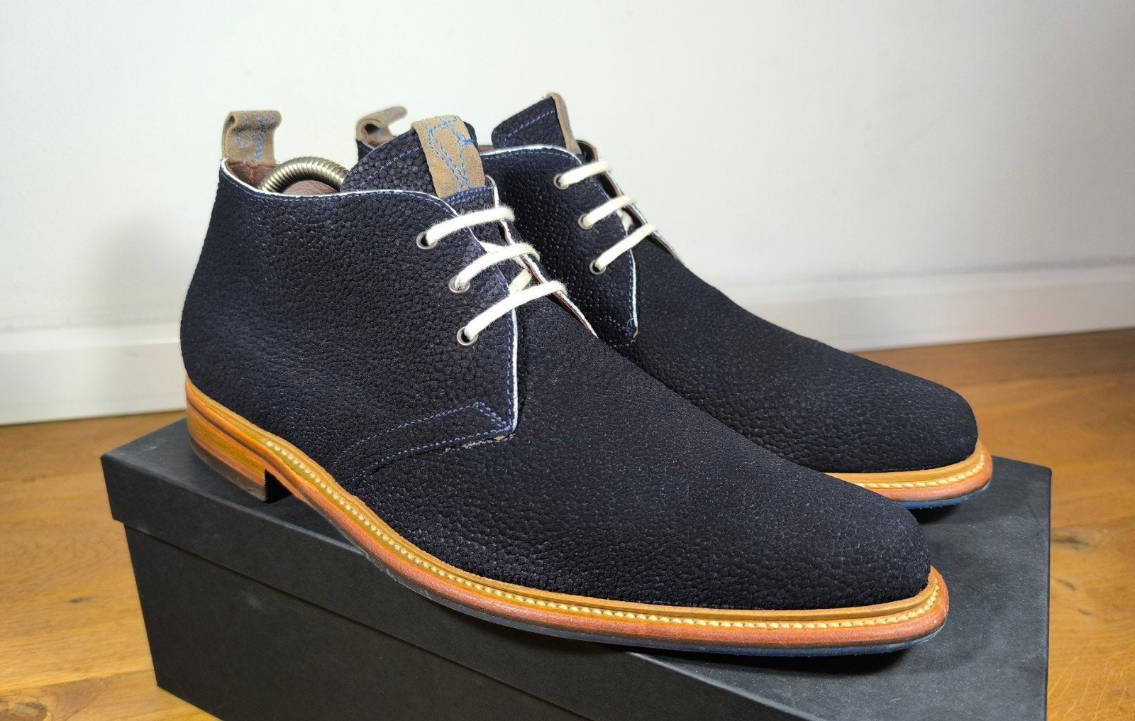 Floris van Bommel halfhoge herenschoenen maat 8 / 42, Ophalen, Blauw, Floris van Bommel, Zo goed als nieuw