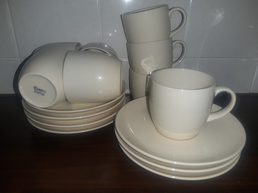 Mooi Clarity Servies 23 delig maar €50,-, Ophalen, Keramiek, Zo goed als nieuw, Effen
