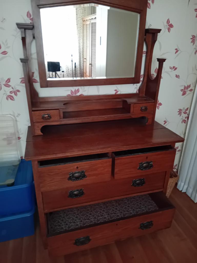 Eiken kaptafel , vintage, Huis en Inrichting, Tafels | Kaptafels, Ophalen, 50 tot 100 cm, Minder dan 100 cm
