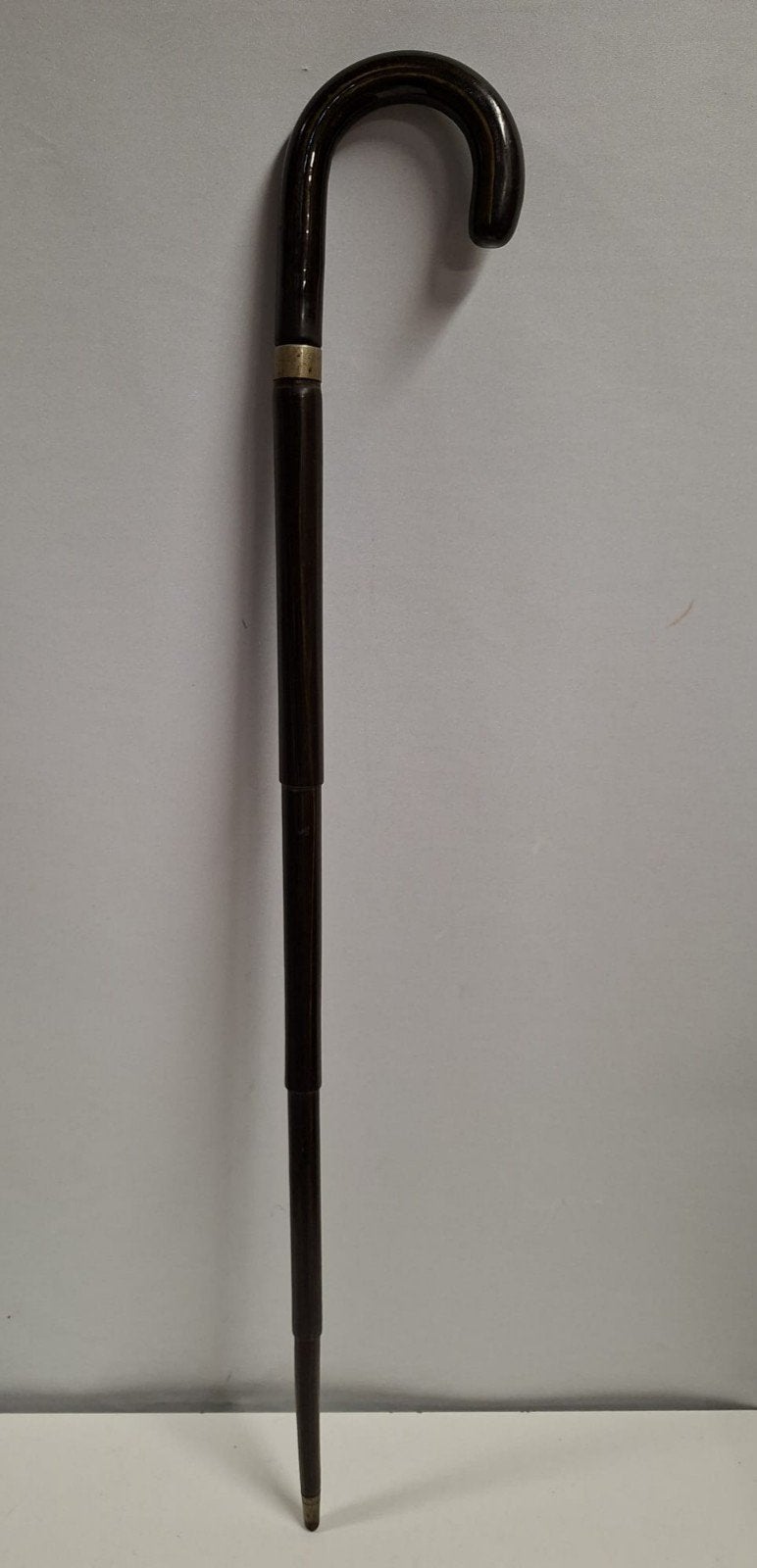 Antieke Paraplu/Wandelstok - Zwart met Houten Handvat, Ophalen of Verzenden
