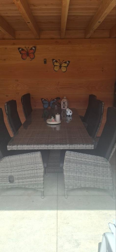 Tuinset met 6 verstelbare stoelen, Ophalen, Aluminium