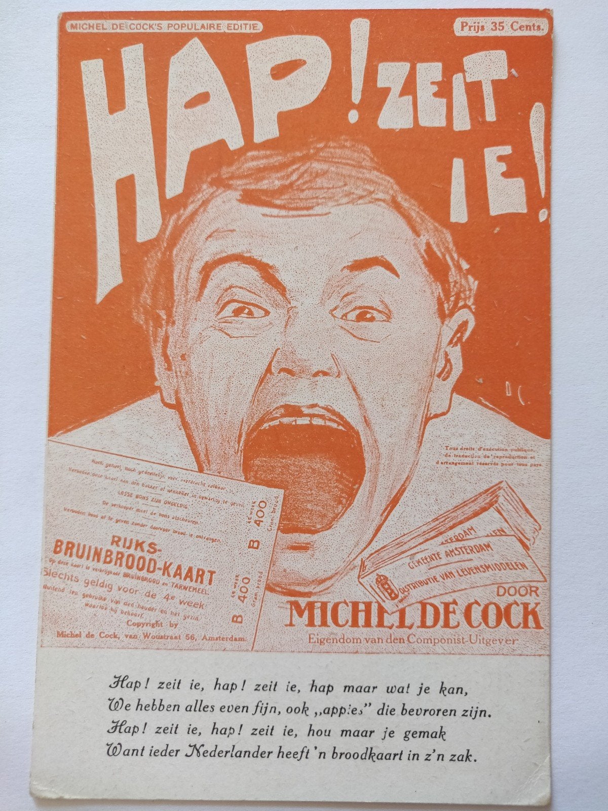 C13 Amsterdam Distributie Brood Oorlog Reclame, Verzamelen, Ansichtkaarten | Nederland, Noord-Holland, 1920 tot 1940, Ophalen of Verzenden