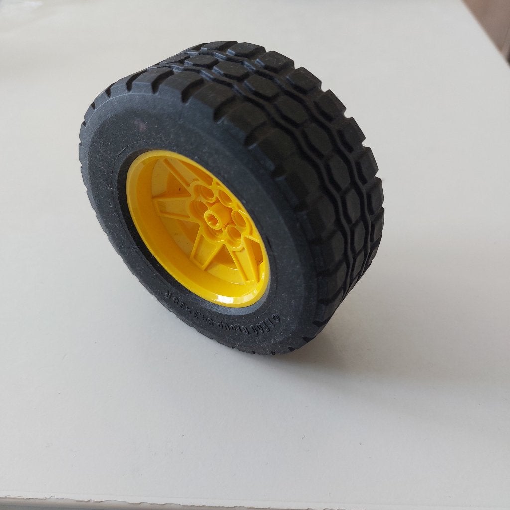 4 grote technic Lego wielen 94.3x38 R, Lego, Ophalen of Verzenden, Zo goed als nieuw, Technic