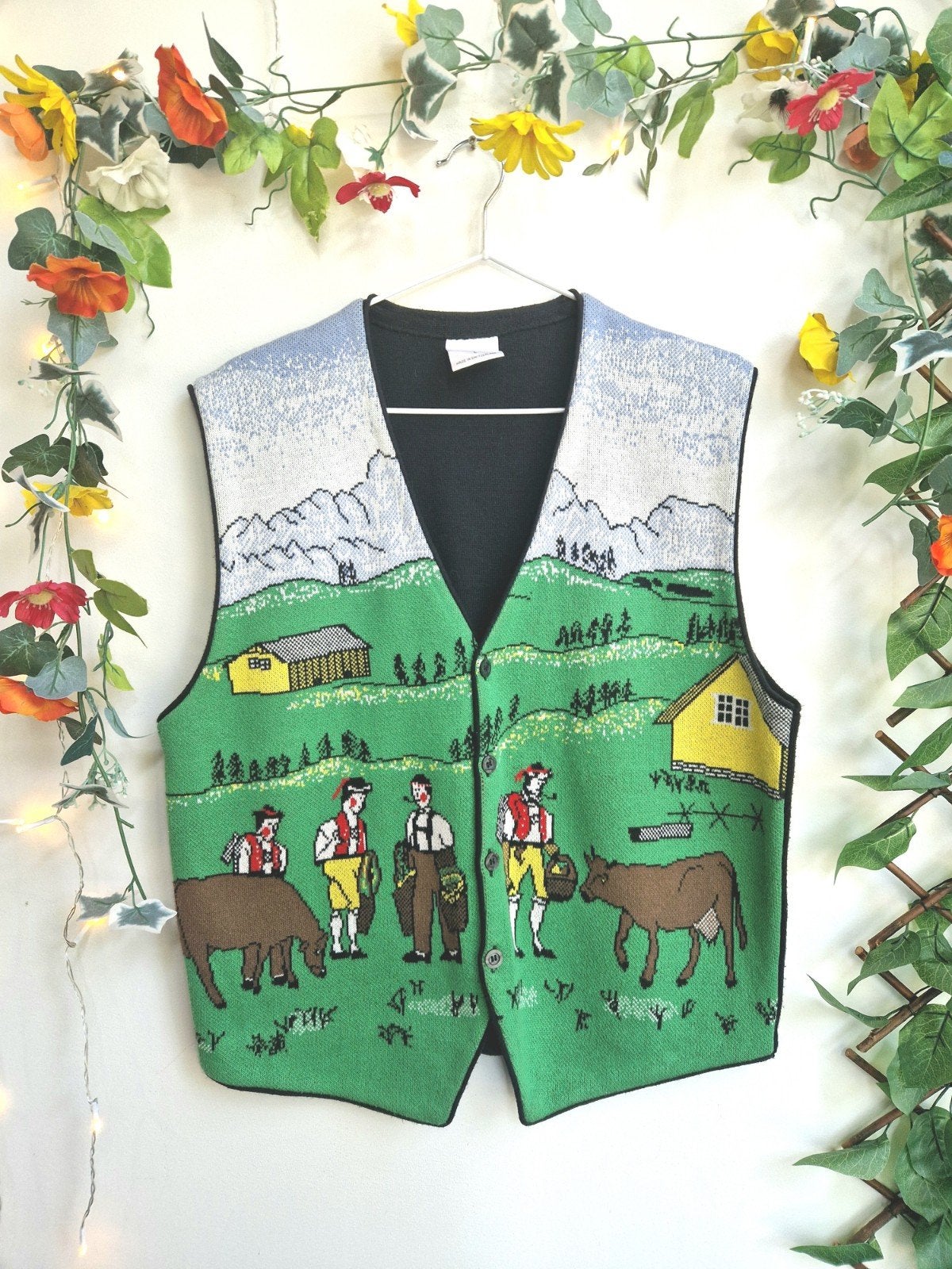 Super zeldzaam schattig vintage tirol / trachten gilet, Ophalen of Verzenden, Zo goed als nieuw, Maat 46/48 (XL) of groter, Groen