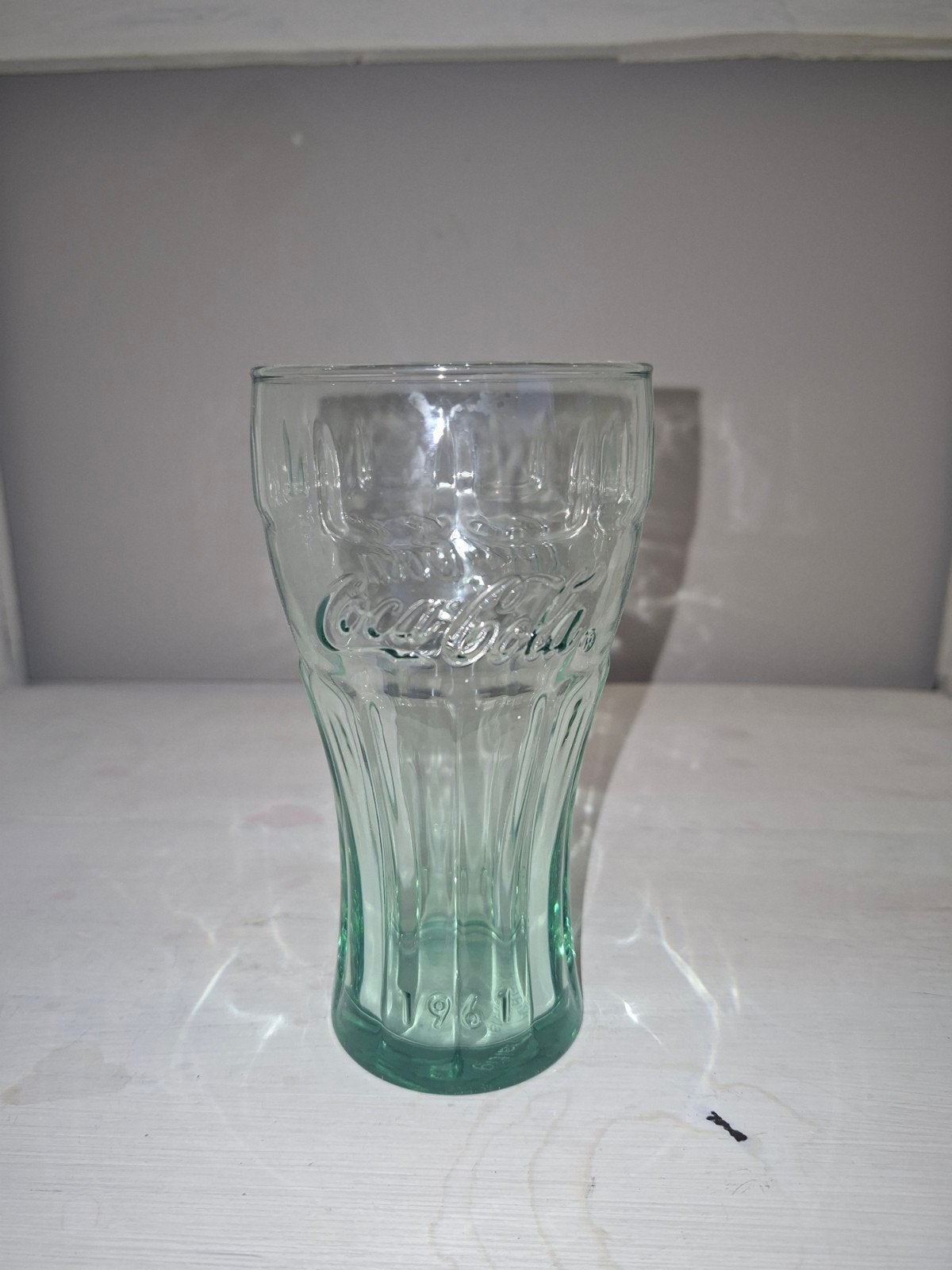 Vintage groen Coca-Cola glas., Ophalen of Verzenden