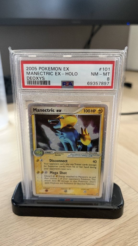Manectric ex PSA 8, Hobby en Vrije tijd, Verzamelkaartspellen | Pokémon, Ophalen of Verzenden, Zo goed als nieuw, Losse kaart