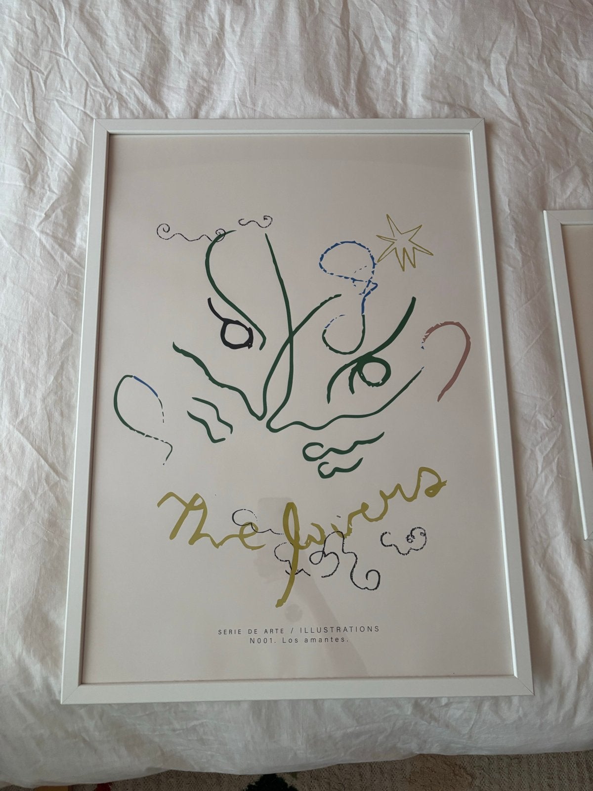 Ingelijste abstracte poster ‘The Lovers' 50x70, Ophalen, 50 – 75, Minder dan 50 cm, Print