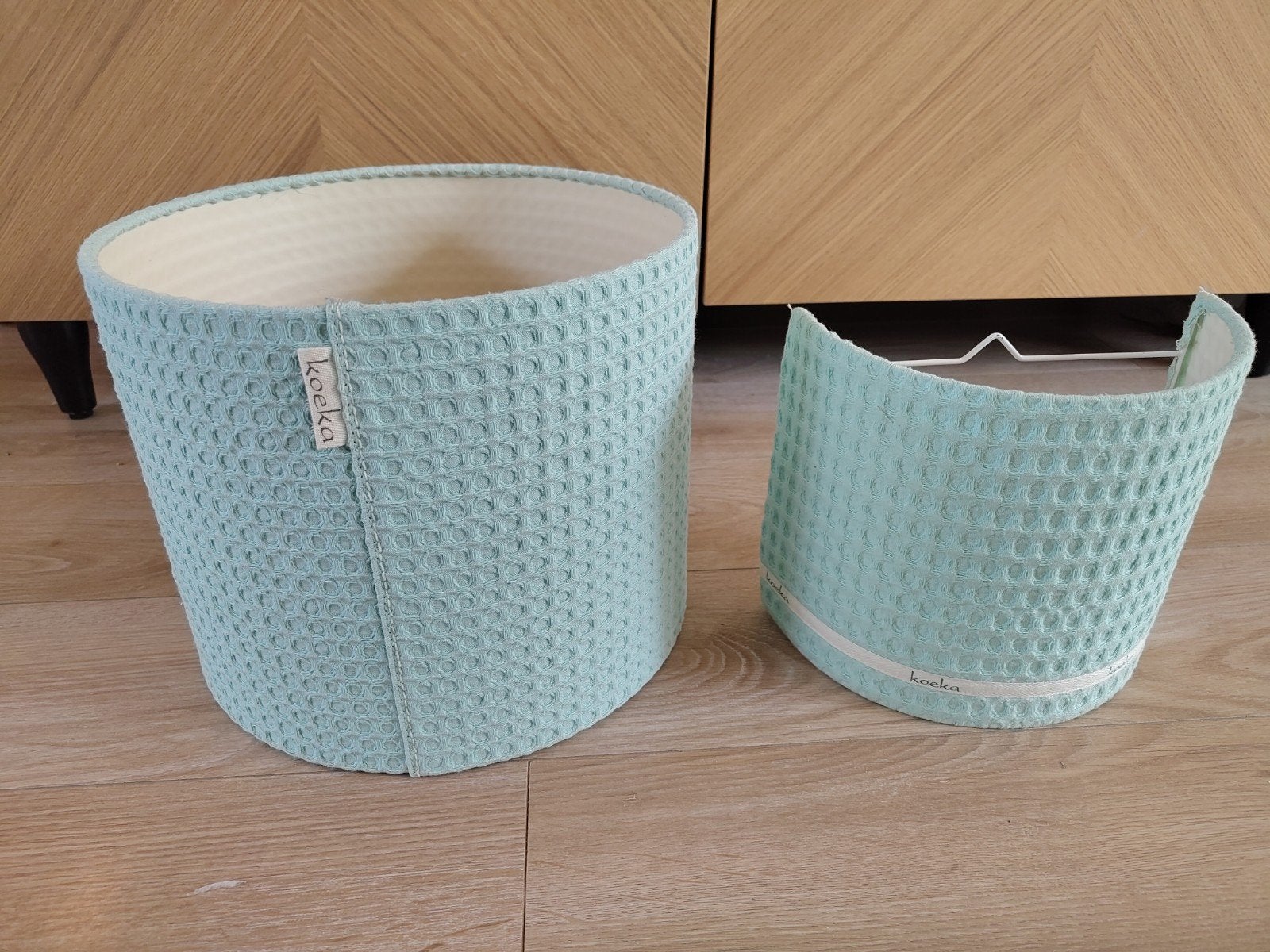 Koeka Lampenkappen Mintgroen - Plafondlamp & Wandlamp, Ophalen, Rond, Zo goed als nieuw, 30 cm
