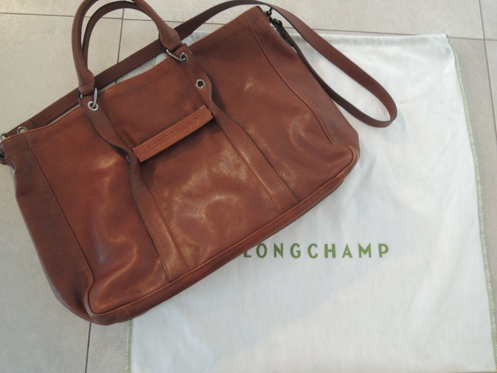 Longchamp Vintage Tas 3D-serie, Ophalen of Verzenden, Zo goed als nieuw, Bruin, Handtas
