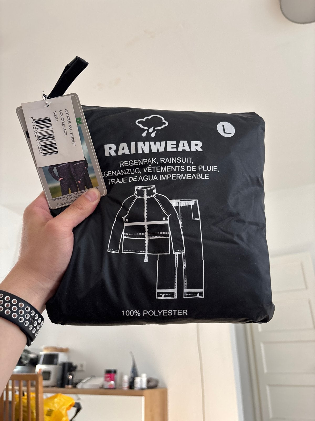 Nieuw Zwart Regenpak Maat L - 100% Polyester, Ophalen of Verzenden, Nieuw, Regenpak, Dames