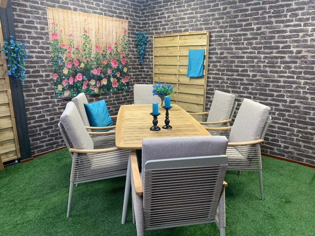 Dining set Sevilla  Aanbieding, Tuin en Terras, Tuinsets en Loungesets, Nieuw, Tuinset, Overige materialen, 6 zitplaatsen, Eettafel