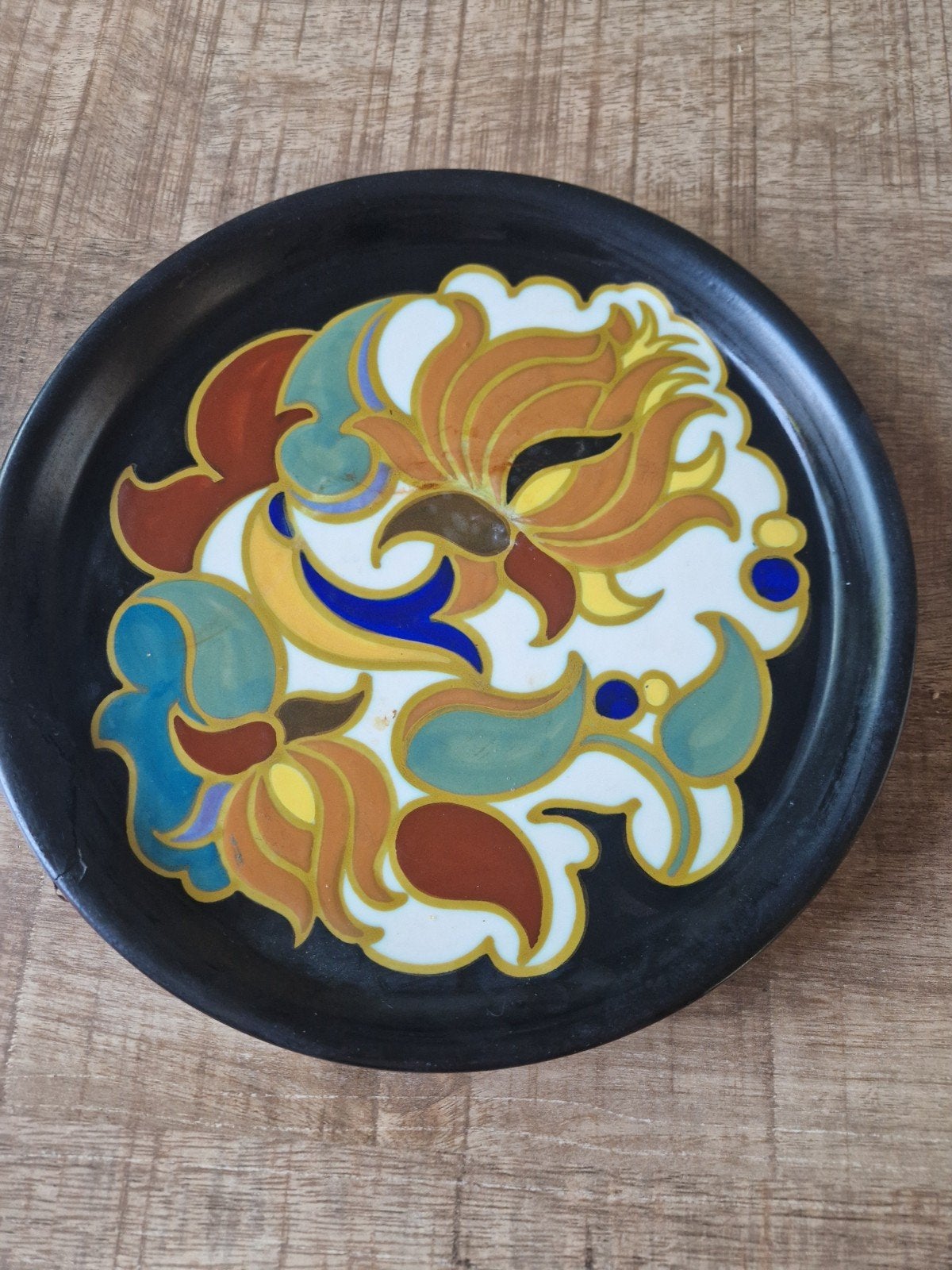 Vintage Zenith wandbord/schaal met bloemmotief, Antiek en Kunst, Antiek | Wandborden en Tegels, Ophalen of Verzenden