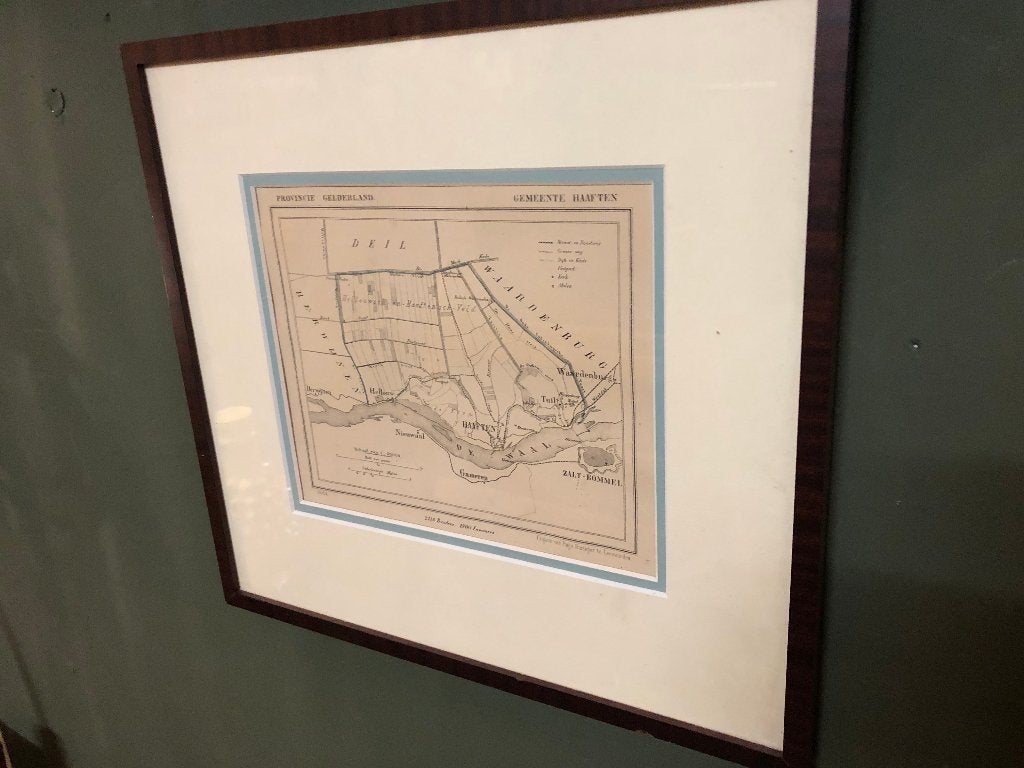 Originele Lithografie Provincie Gelderland/Gem.Haaften, Gelimiteerde oplage, Ophalen of Verzenden, Kaarten en plattegronden, Lithografie