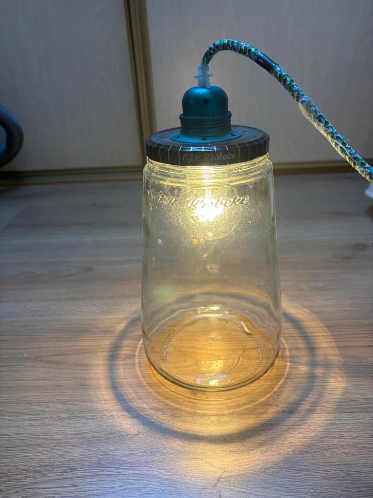 Kesbeke augurken tafellamp, Huis en Inrichting, Ophalen of Verzenden, Zo goed als nieuw, Hip, Glas