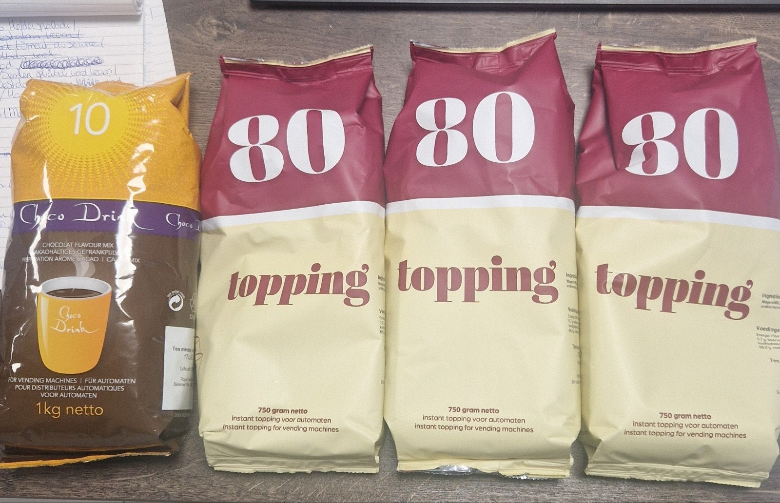 Topping en cacaopoeder voor automaten, Diversen, Ophalen of Verzenden