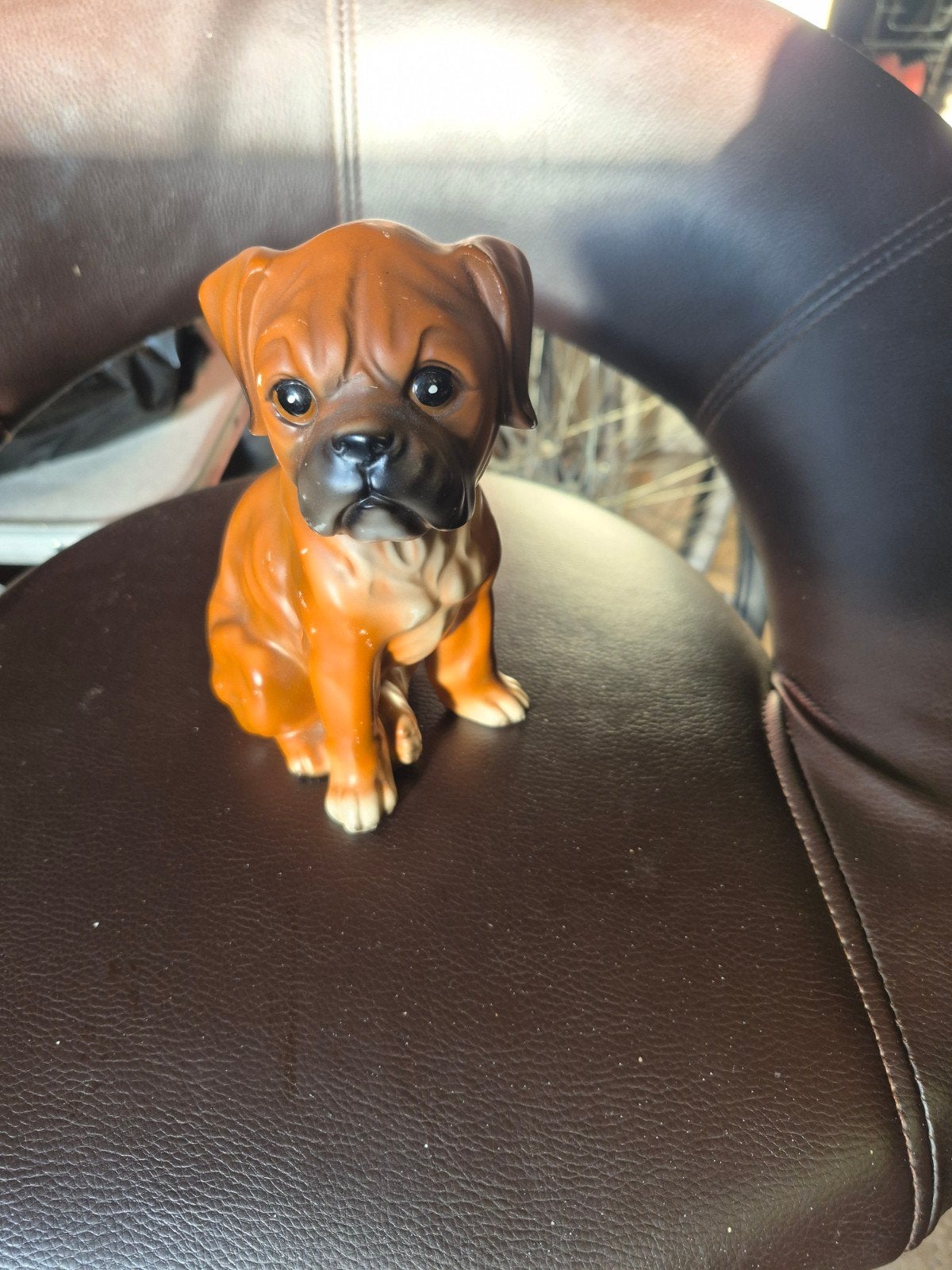 Vintage Boxer Hond Beeldje - Keramiek, Ophalen, Vintage, Zo goed als nieuw, Bruin