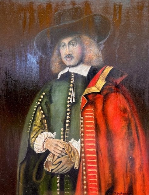 Schilderij Jan Six, Ophalen, Acrylverf, Doek, Oud hollands