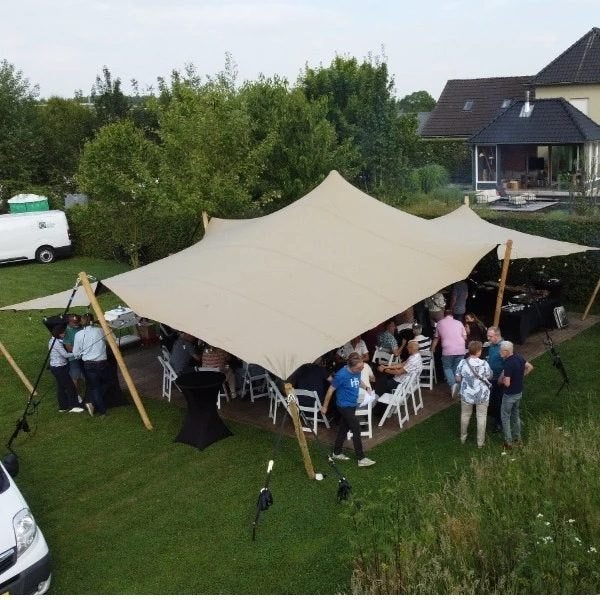Stretchtent 7,5 x 10,5 m, nieuw, 4-laags doek, complete set, Ophalen, Partytent, 6 meter of meer, Nieuw